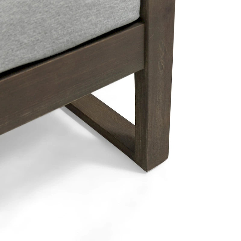 Belgian Outdoor Acacia Wood Chat Set by Christopher Knight Home