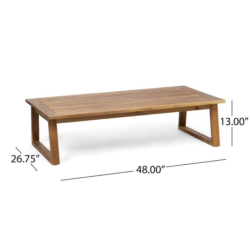 Belgian Outdoor Acacia Wood Chat Set by Christopher Knight Home