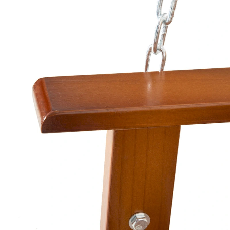 Outsunny 2-Person Outdoor Patio Swing Chair with Pine Wood Frame and Wide Backrest for Patio and Yard, 47  x 27  x 25 , Teak