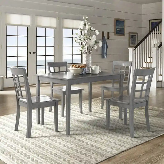 Wilmington II 48-Inch Rectangular Antique Grey 5-Piece Dining Set by iNSPIRE Q Classic