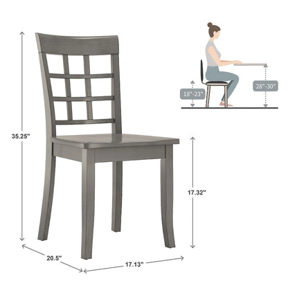 Wilmington II 48-Inch Rectangular Antique Grey 5-Piece Dining Set by iNSPIRE Q Classic