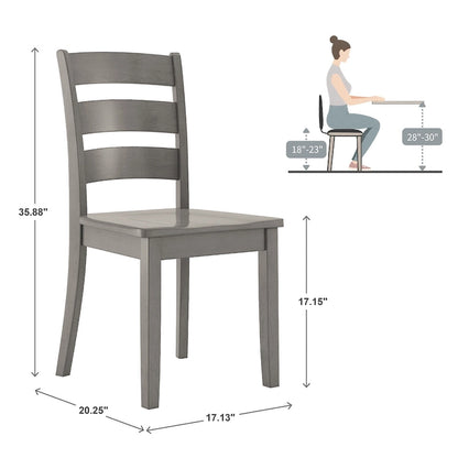 Wilmington II 48-Inch Rectangular Antique Grey 5-Piece Dining Set by iNSPIRE Q Classic