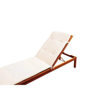 Amazonia Pacific 3-piece Wheel Lounger Set with White Cushions