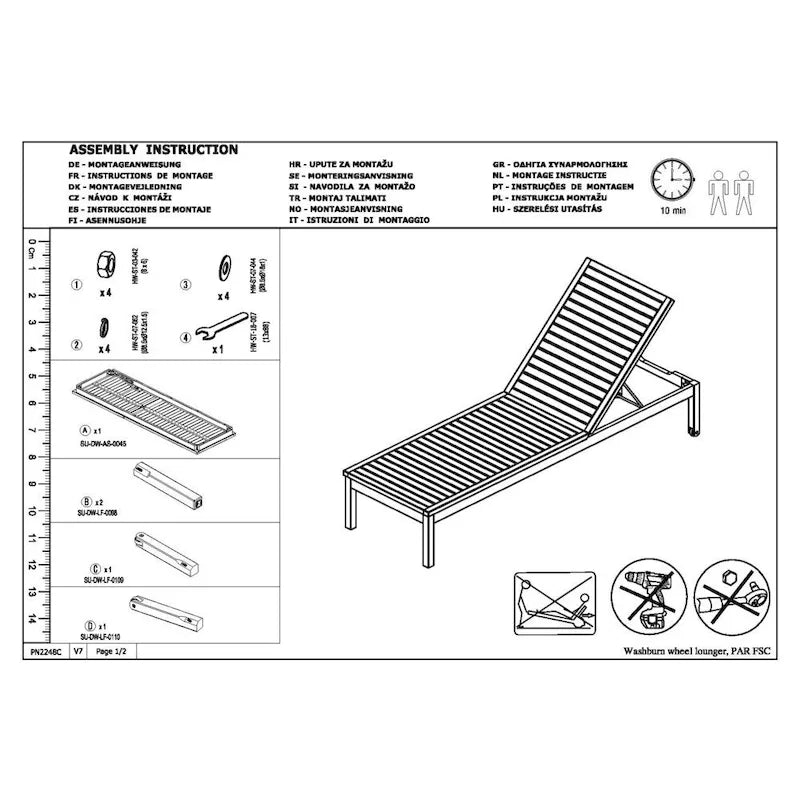 Amazonia Pacific 3-piece Wheel Lounger Set with White Cushions