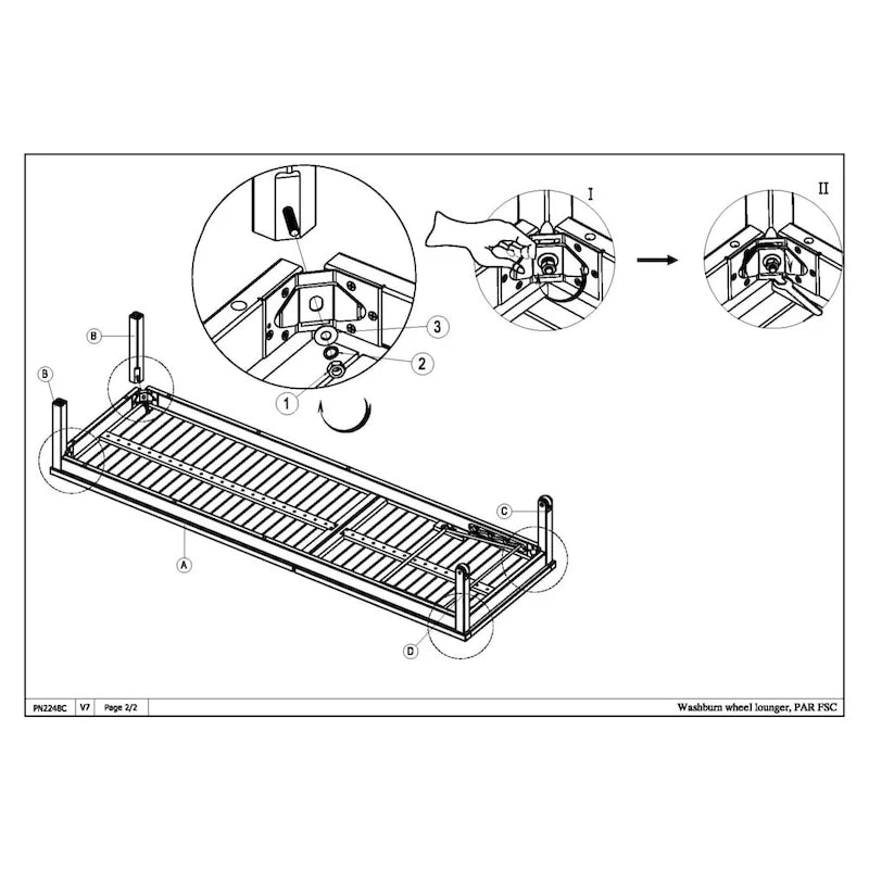 Amazonia Pacific 3-piece Wheel Lounger Set with White Cushions