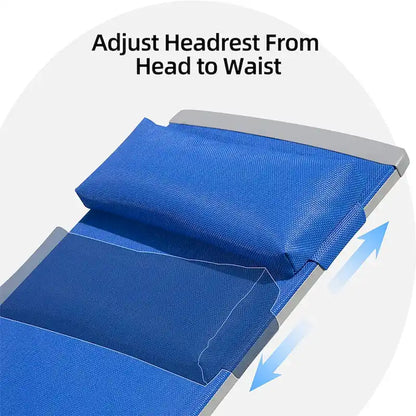 Patio Chaise Lounge Set of 3, Aluminum Lounge Chairs with 5 Adjustable Positions, Outdoor Chaise Lounge