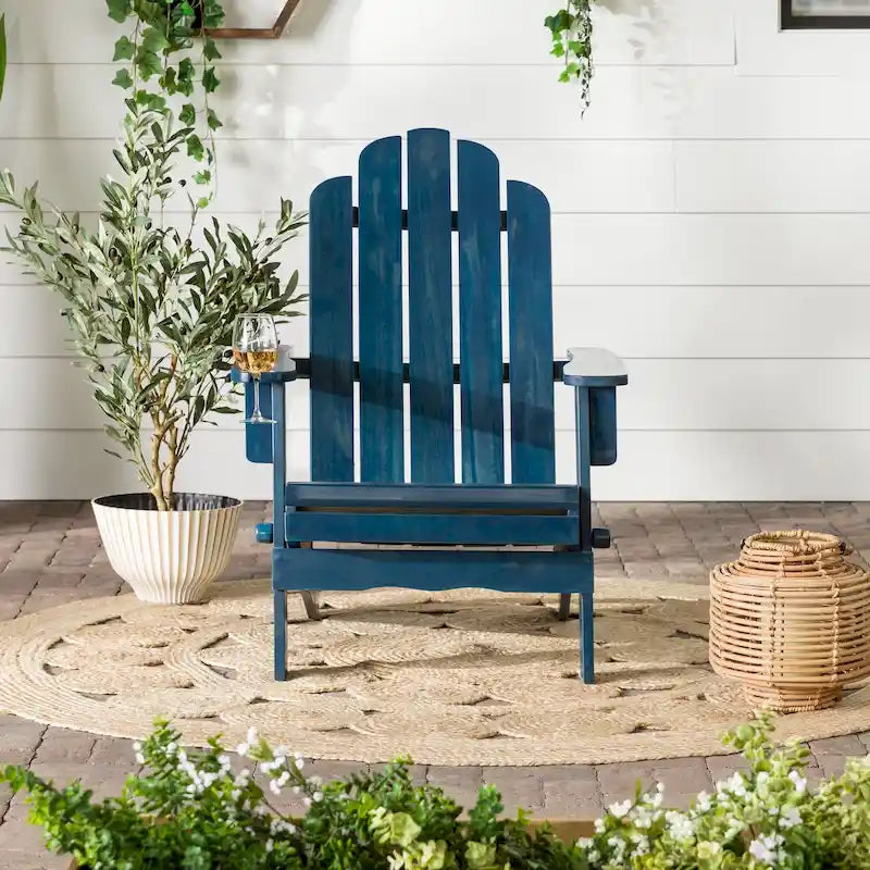 Middlebrook Surfside Acacia Wood Folding Adirondack Chair