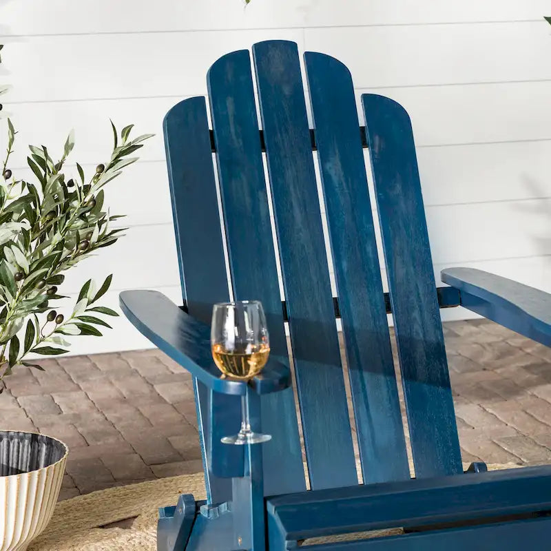 Middlebrook Surfside Acacia Wood Folding Adirondack Chair