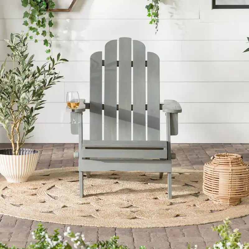 Middlebrook Surfside Acacia Wood Folding Adirondack Chair