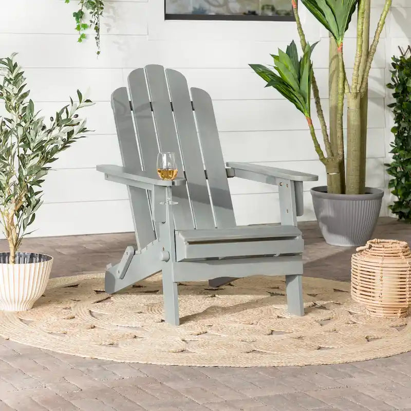 Middlebrook Surfside Acacia Wood Folding Adirondack Chair
