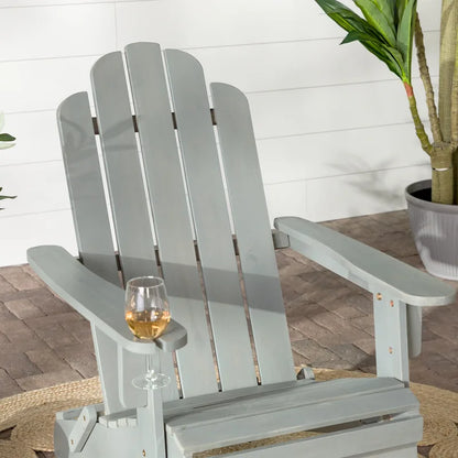 Middlebrook Surfside Acacia Wood Folding Adirondack Chair