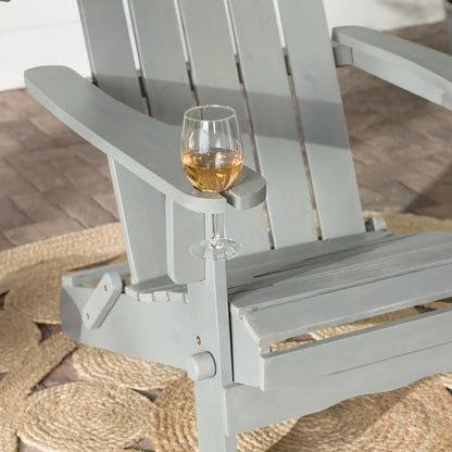 Middlebrook Surfside Acacia Wood Folding Adirondack Chair