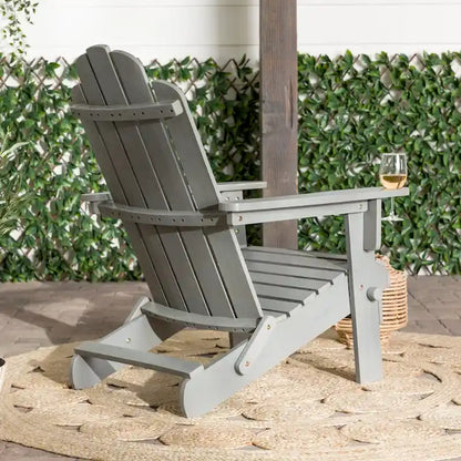 Middlebrook Surfside Acacia Wood Folding Adirondack Chair