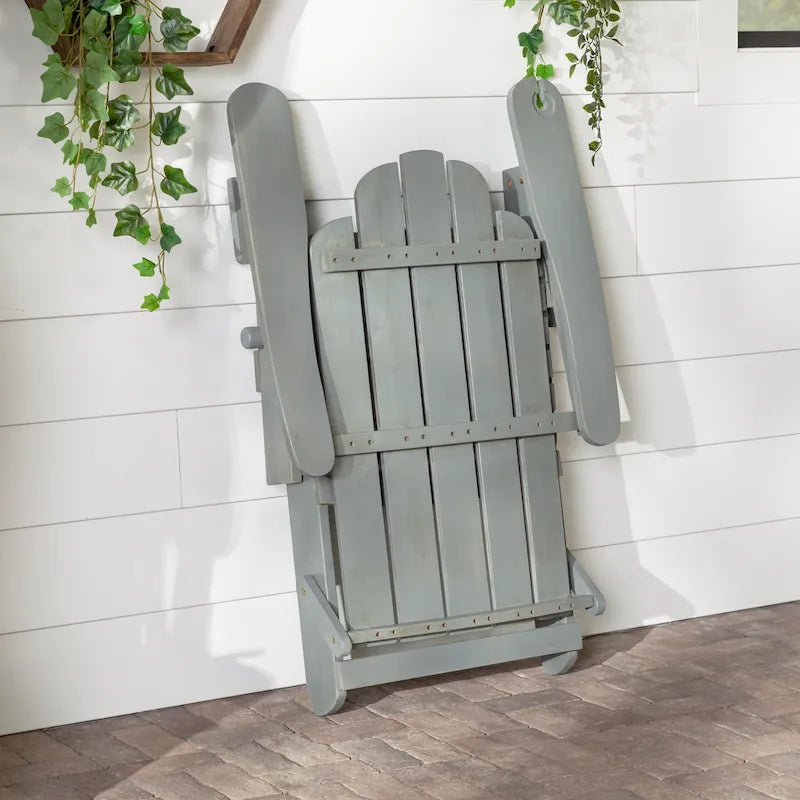 Middlebrook Surfside Acacia Wood Folding Adirondack Chair