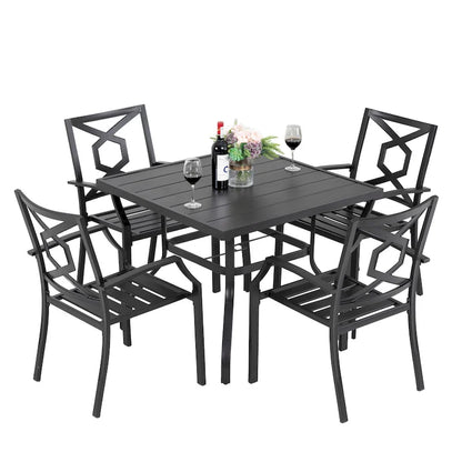 NUU GARDEN Outdoor 5-Piece Iron Dining Set