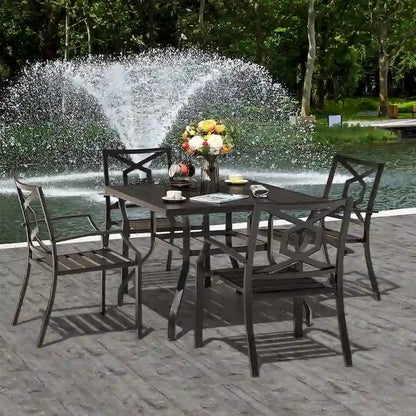 NUU GARDEN Outdoor 5-Piece Iron Dining Set