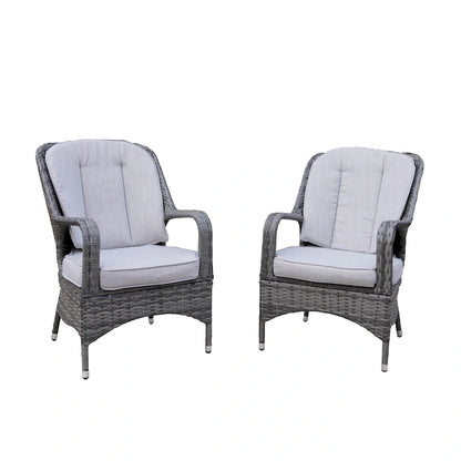 Moda 2-Piece Outdoor Wicker Dining Chairs with Cushions