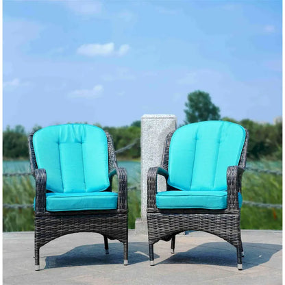 Moda 2-Piece Outdoor Wicker Dining Chairs with Cushions