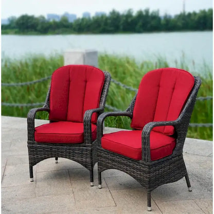 Moda 2-Piece Outdoor Wicker Dining Chairs with Cushions