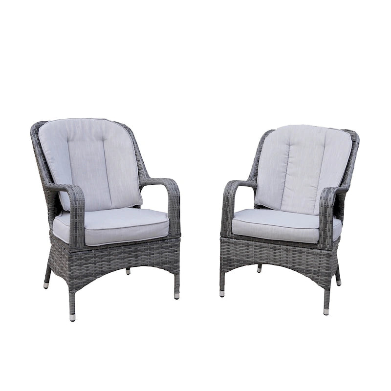 Moda 2-Piece Outdoor Wicker Dining Chairs with Cushions