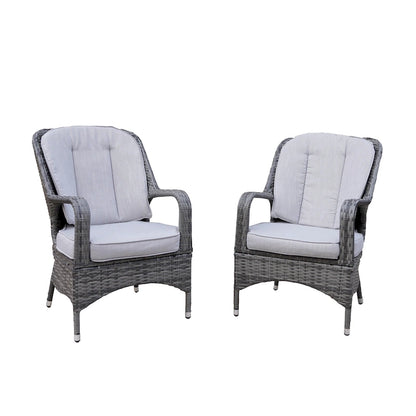 Moda 2-Piece Outdoor Wicker Dining Chairs with Cushions