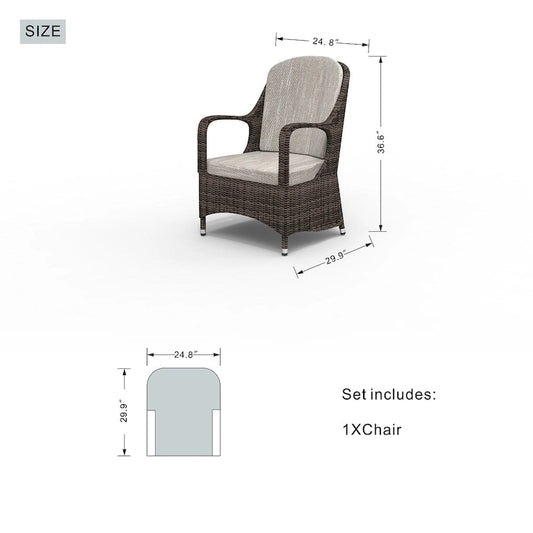 Moda 2-Piece Outdoor Wicker Dining Chairs with Cushions