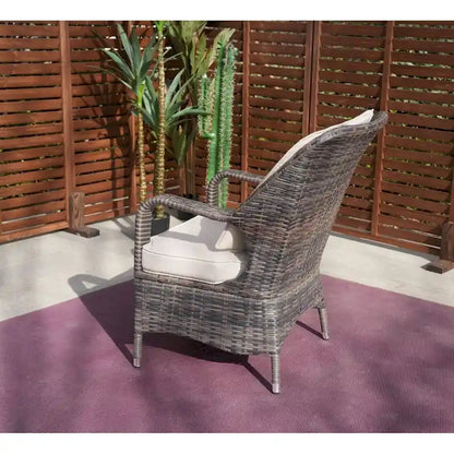 Moda 2-Piece Outdoor Wicker Dining Chairs with Cushions