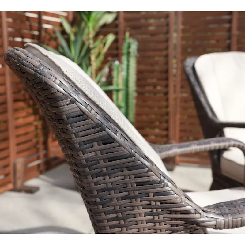 Moda 2-Piece Outdoor Wicker Dining Chairs with Cushions