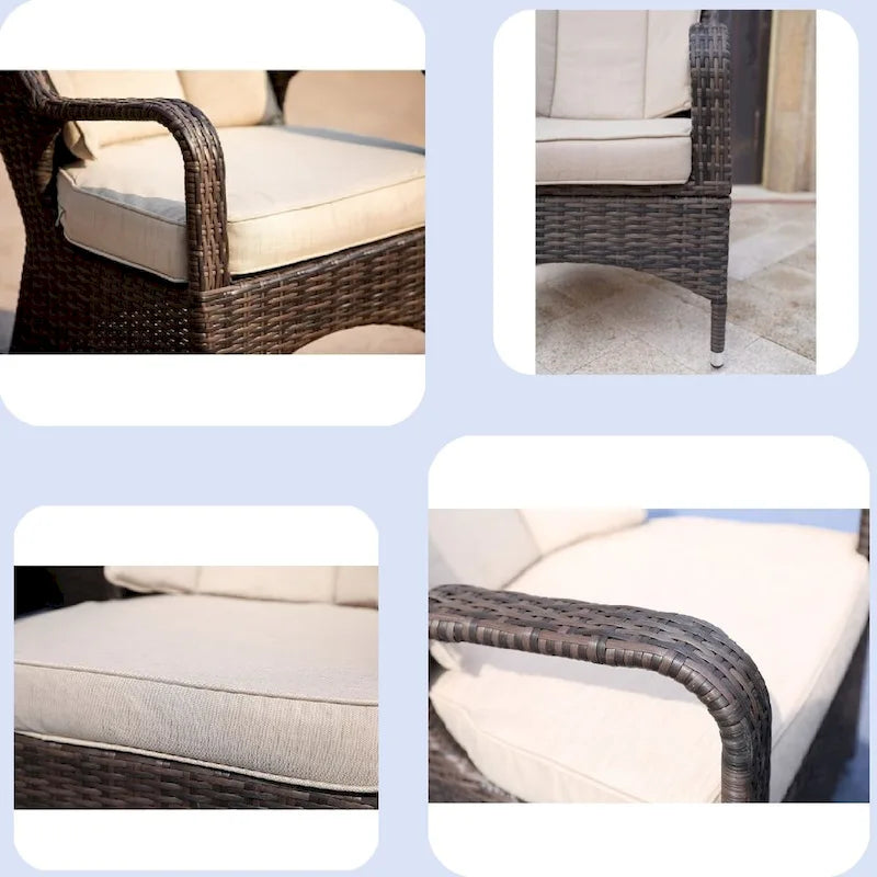 Moda 2-Piece Outdoor Wicker Dining Chairs with Cushions