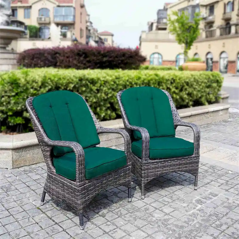 Moda 2-Piece Outdoor Wicker Dining Chairs with Cushions