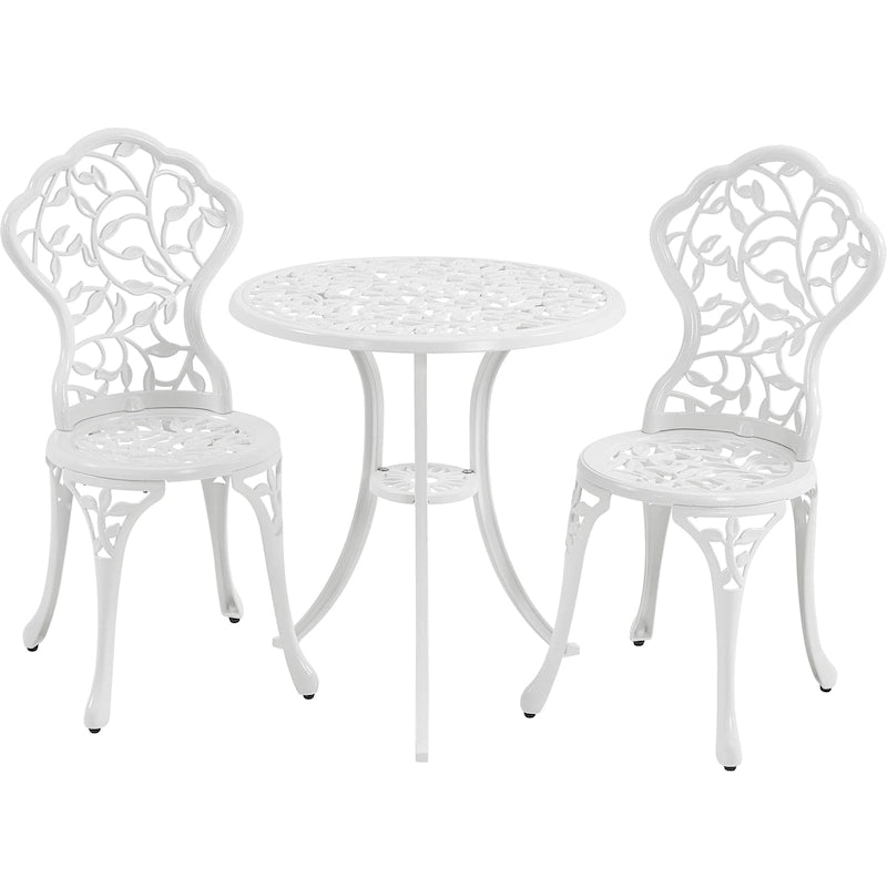 Yaheetech 3-Piece Aluminum Patio Bistro Table Set Antique Chair Sets