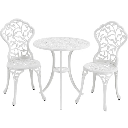 Yaheetech 3-Piece Aluminum Patio Bistro Table Set Antique Chair Sets