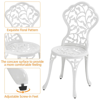 Yaheetech 3-Piece Aluminum Patio Bistro Table Set Antique Chair Sets