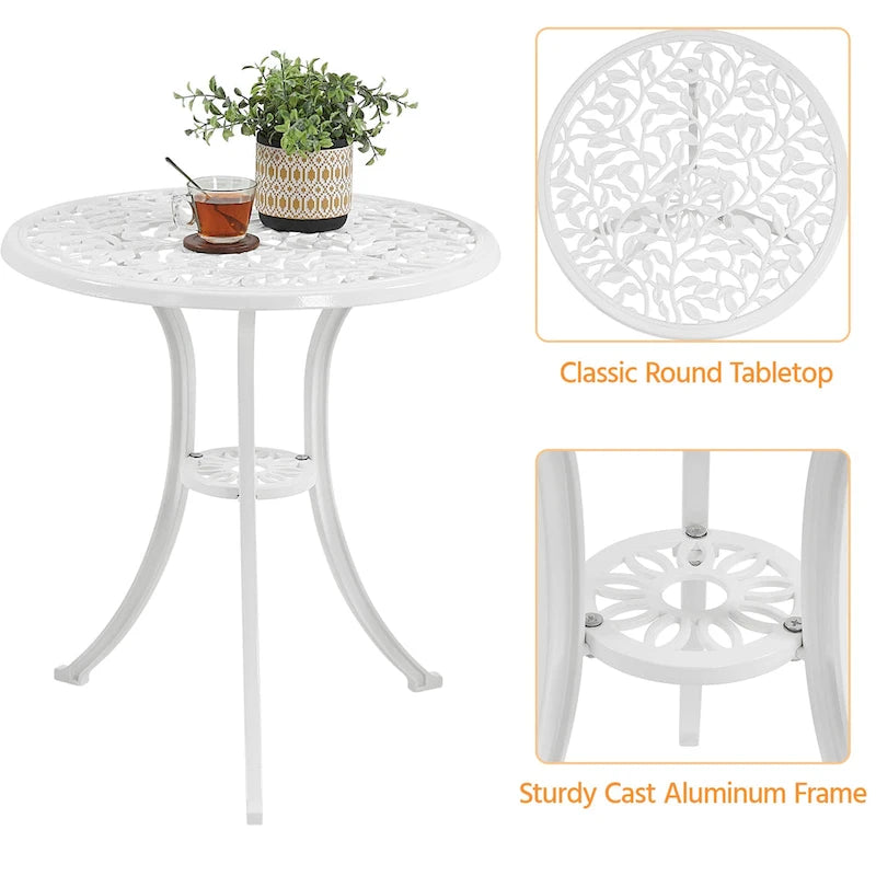 Yaheetech 3-Piece Aluminum Patio Bistro Table Set Antique Chair Sets