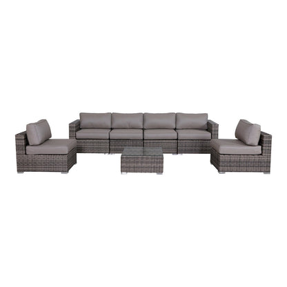 7 Piece Sectional Seating Group With Sunbrella Taupe Cushion