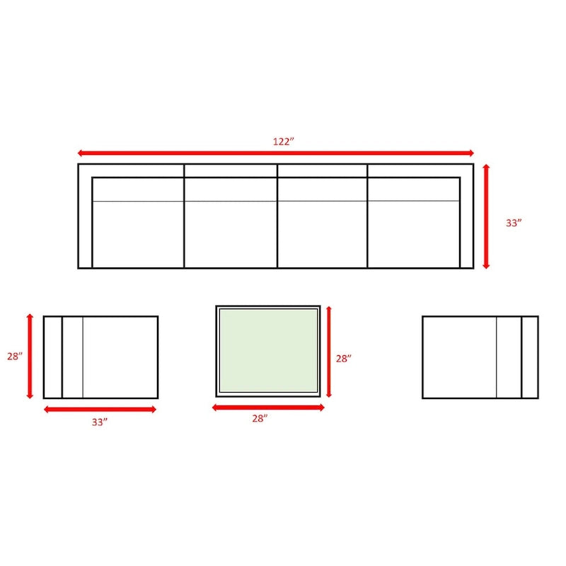 7 Piece Sectional Seating Group With Sunbrella Taupe Cushion