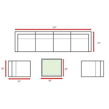 7 Piece Sectional Seating Group With Sunbrella Taupe Cushion