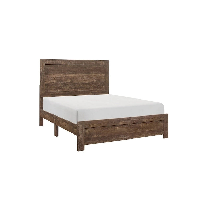 Tabina 3 Piece Rustic Brown Modern Panel Bedroom Set