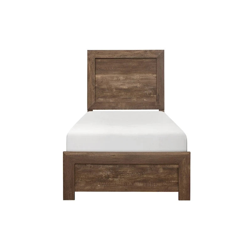 Tabina 3 Piece Rustic Brown Modern Panel Bedroom Set