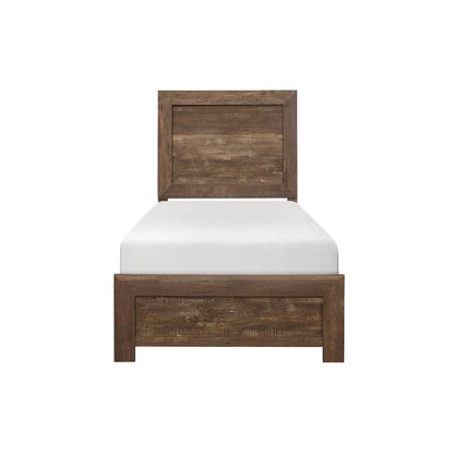Tabina 3 Piece Rustic Brown Modern Panel Bedroom Set