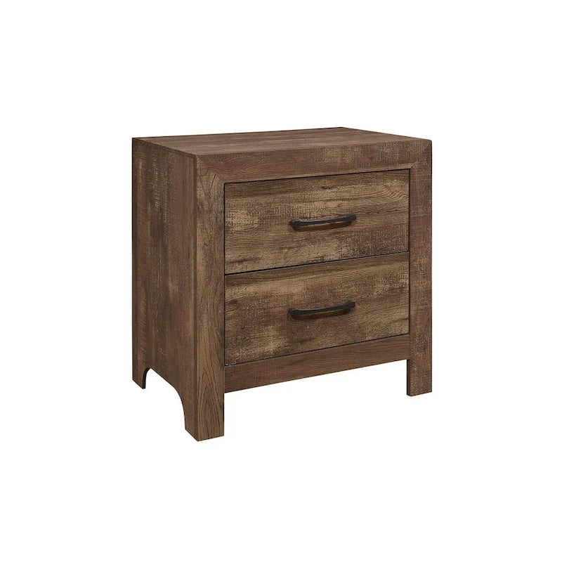 Tabina 3 Piece Rustic Brown Modern Panel Bedroom Set