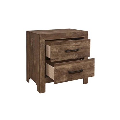 Tabina 3 Piece Rustic Brown Modern Panel Bedroom Set