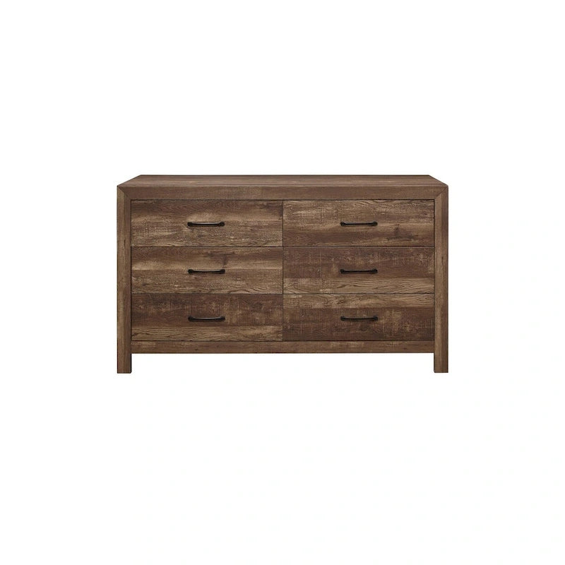 Tabina 3 Piece Rustic Brown Modern Panel Bedroom Set