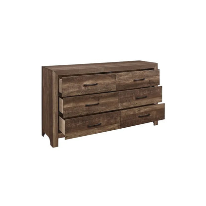 Tabina 3 Piece Rustic Brown Modern Panel Bedroom Set