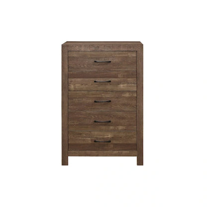 Tabina 3 Piece Rustic Brown Modern Panel Bedroom Set