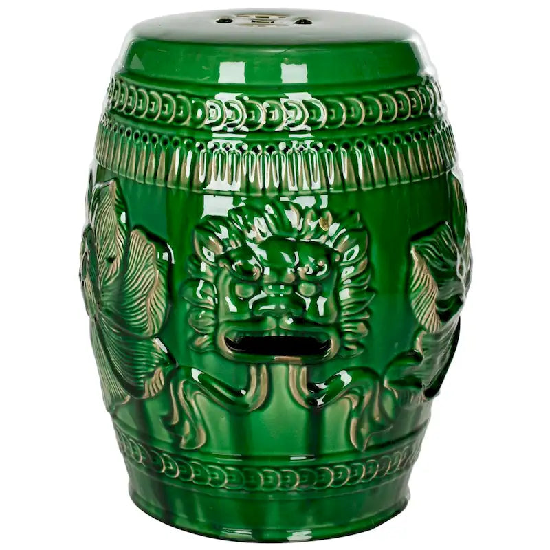 SAFAVIEH Paradise Ethyl Dragon Jade Green Ceramic Decorative Garden Stool