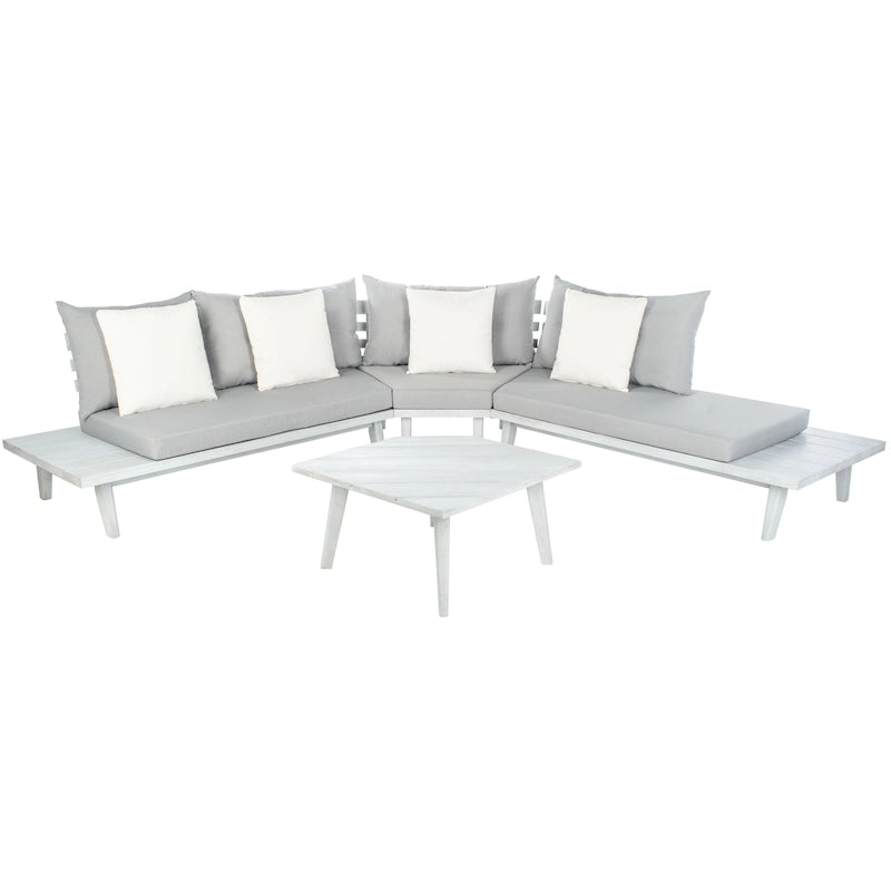 SAFAVIEH Outdoor Giancarla 4-Piece Sectional Sofa Set - 71W x 27D x 29H