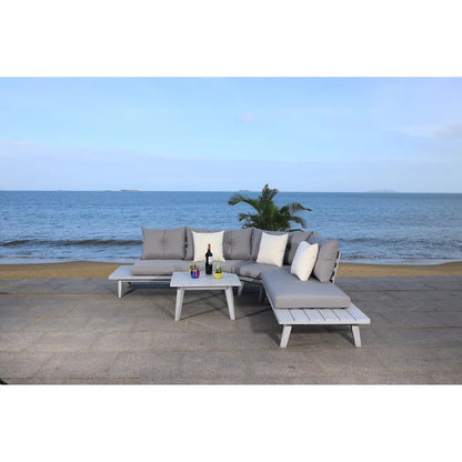 SAFAVIEH Outdoor Giancarla 4-Piece Sectional Sofa Set - 71W x 27D x 29H