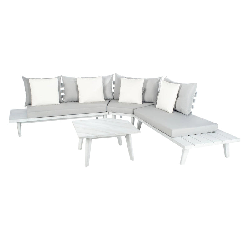SAFAVIEH Outdoor Giancarla 4-Piece Sectional Sofa Set - 71W x 27D x 29H