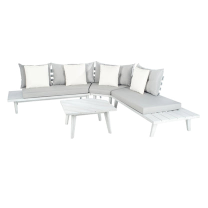 SAFAVIEH Outdoor Giancarla 4-Piece Sectional Sofa Set - 71W x 27D x 29H